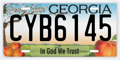 GA license plate CYB6145