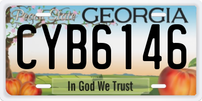 GA license plate CYB6146