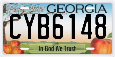 GA license plate CYB6148