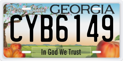GA license plate CYB6149