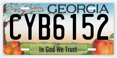 GA license plate CYB6152