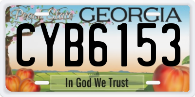 GA license plate CYB6153