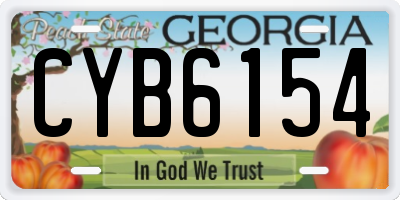 GA license plate CYB6154
