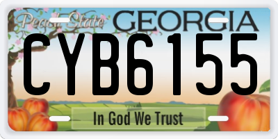 GA license plate CYB6155