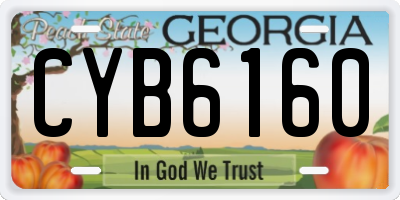GA license plate CYB6160