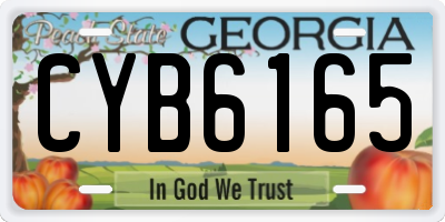 GA license plate CYB6165