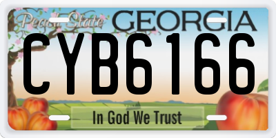 GA license plate CYB6166