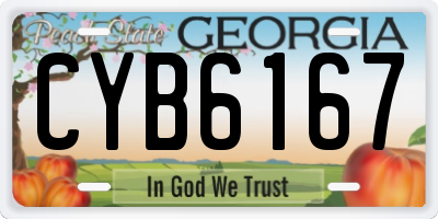 GA license plate CYB6167