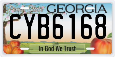 GA license plate CYB6168