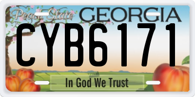 GA license plate CYB6171
