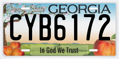 GA license plate CYB6172