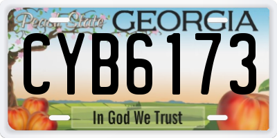 GA license plate CYB6173