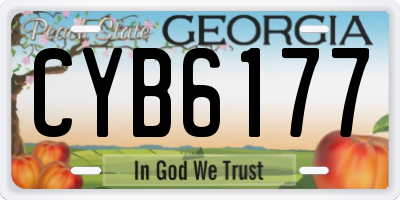 GA license plate CYB6177