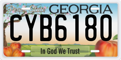 GA license plate CYB6180