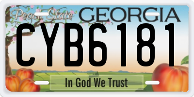 GA license plate CYB6181