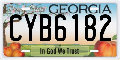 GA license plate CYB6182