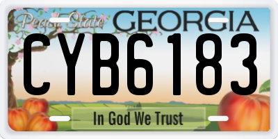 GA license plate CYB6183