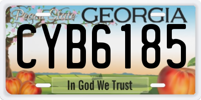 GA license plate CYB6185