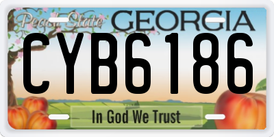 GA license plate CYB6186