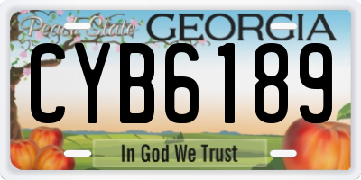GA license plate CYB6189