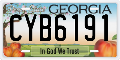 GA license plate CYB6191