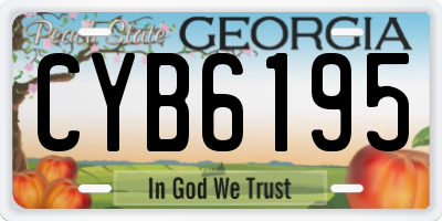 GA license plate CYB6195