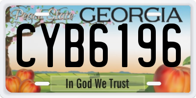 GA license plate CYB6196