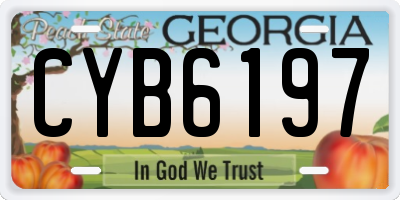 GA license plate CYB6197