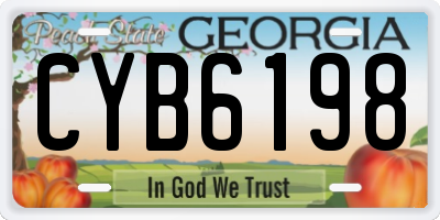 GA license plate CYB6198