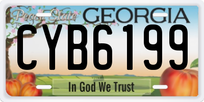 GA license plate CYB6199