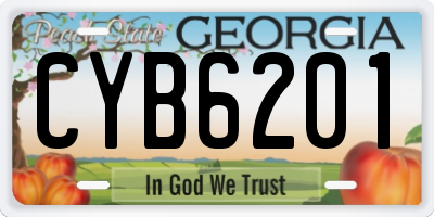 GA license plate CYB6201