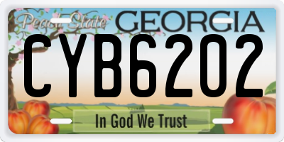 GA license plate CYB6202