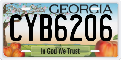 GA license plate CYB6206