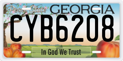 GA license plate CYB6208