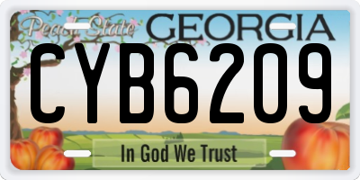 GA license plate CYB6209