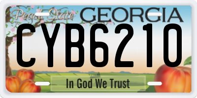 GA license plate CYB6210