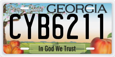 GA license plate CYB6211