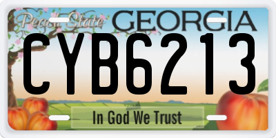 GA license plate CYB6213