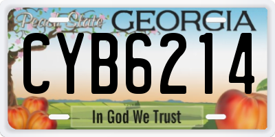GA license plate CYB6214