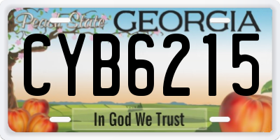 GA license plate CYB6215