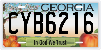 GA license plate CYB6216