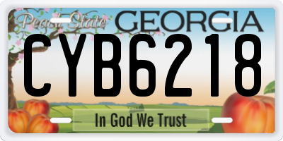 GA license plate CYB6218