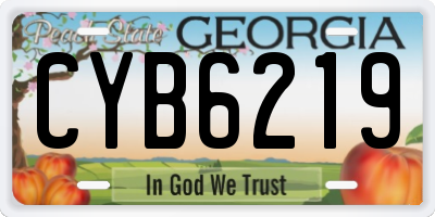 GA license plate CYB6219