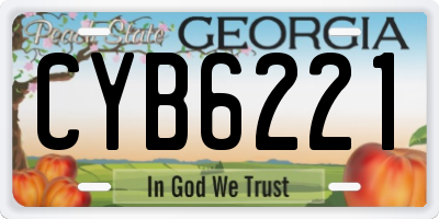 GA license plate CYB6221