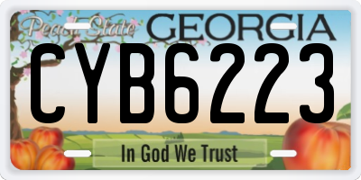 GA license plate CYB6223