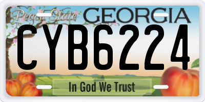 GA license plate CYB6224