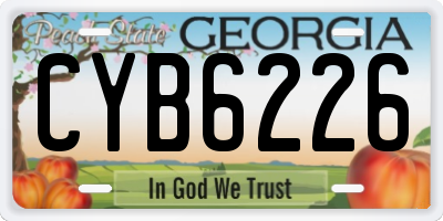 GA license plate CYB6226