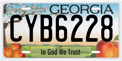GA license plate CYB6228