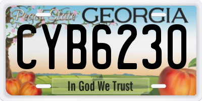 GA license plate CYB6230