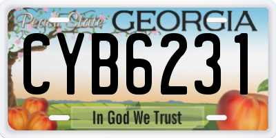 GA license plate CYB6231